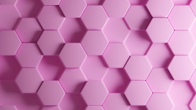 3D background with pink hexagon pattern