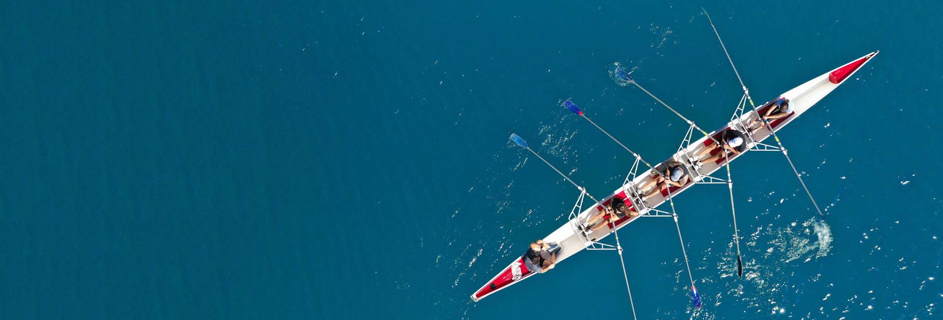 Rowing boat on sea