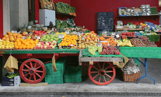 Marketplace with fruit