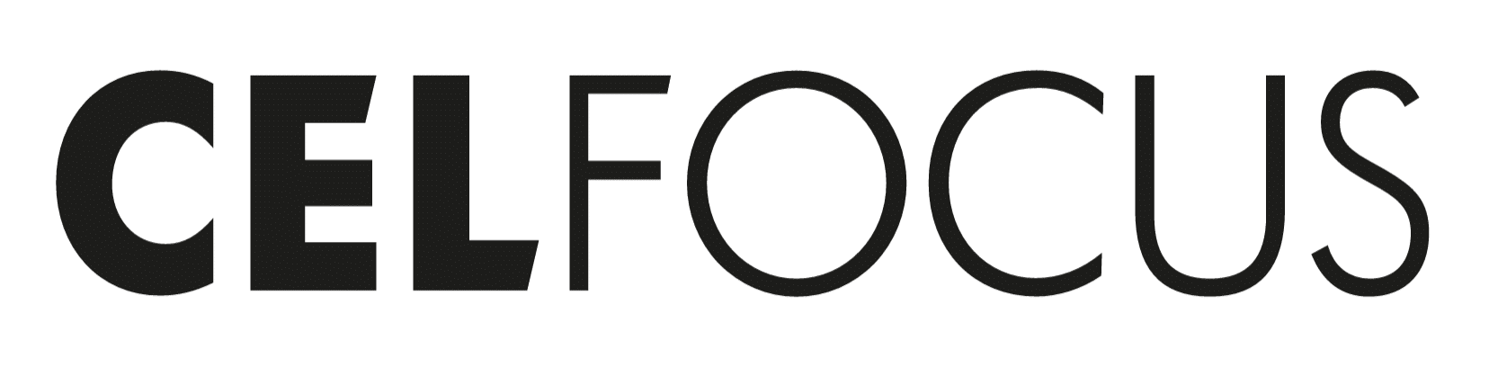 a logo with black text for CELFocus
